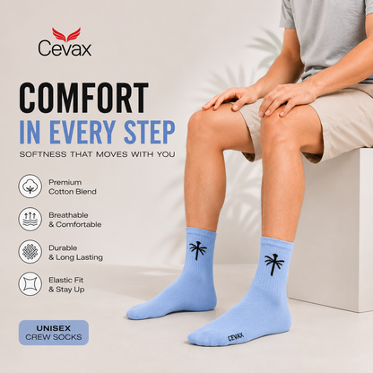 CEVAX Unisex Self Design Mid-Calf/Crew