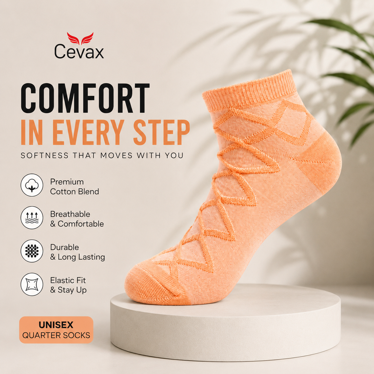 CEVAX Unisex Self Design Ankle Length