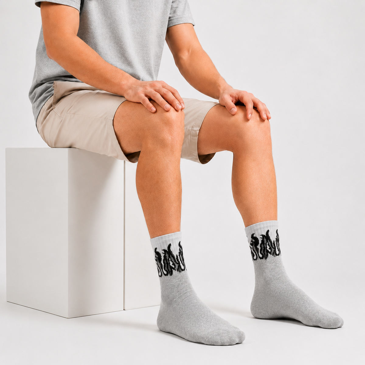 CEVAX Unisex Printed Mid-Calf/Crew