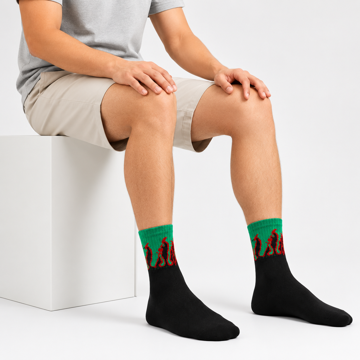 CEVAX Unisex Printed Mid-Calf/Crew