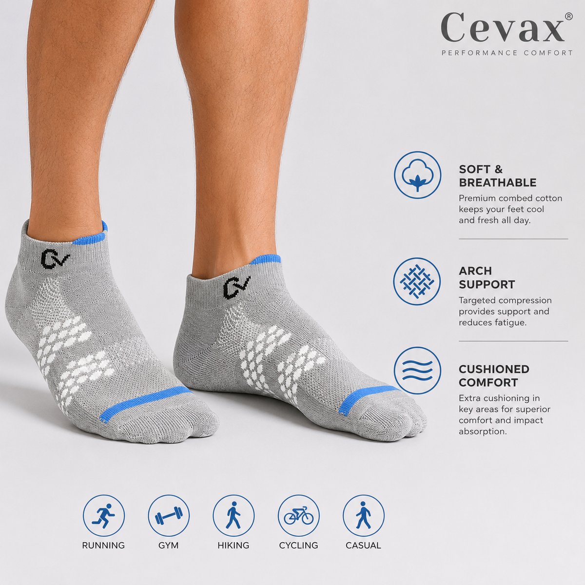 CEVAX Unisex Self Design Ankle Length