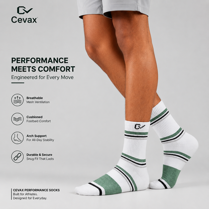 CEVAX Unisex Striped Mid-Calf/Crew