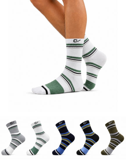 CEVAX Unisex Striped Mid-Calf/Crew